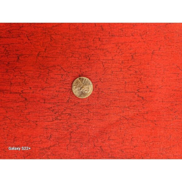 Red & Brown Cotton Cracked Pattern Textile Sewing Quilting Fabric - Picture 4 of 6